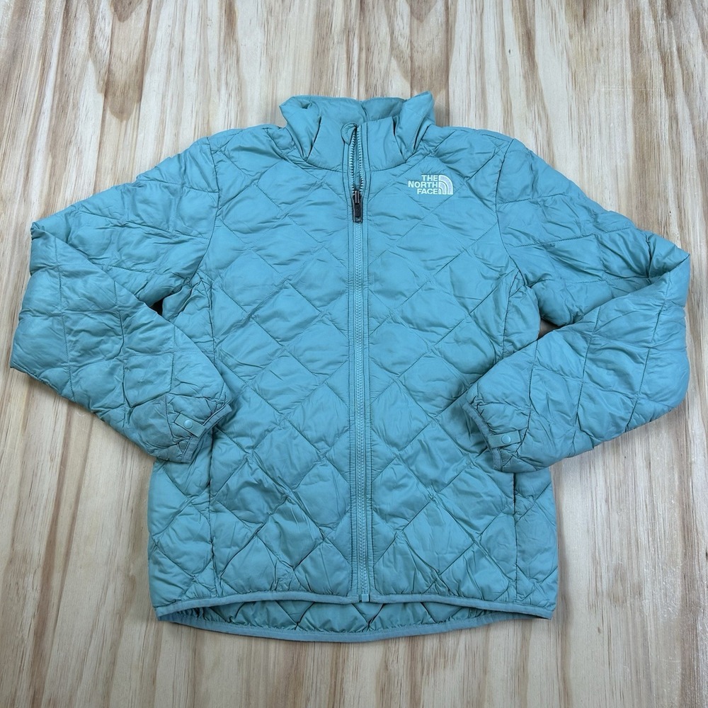 The North Face Teen Girls XL Blue ThermoBall Quilted Full Zip Jacket Flaw